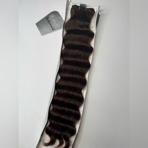 Italian French Deep Wave #4 Brown Human Hair Extensions 18 In
